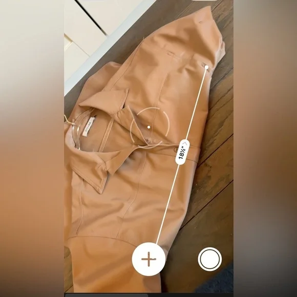 DO+BE Camel Faux Leather Button-Up Size Medium Casual Chic Minimalist - Picture 6 of 7